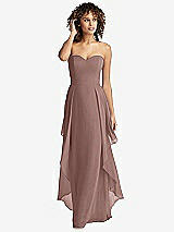 Front View Thumbnail - Sienna Strapless Chiffon Dress with Skirt Overlay