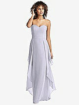 Front View Thumbnail - Silver Dove Strapless Chiffon Dress with Skirt Overlay
