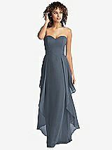 Front View Thumbnail - Silverstone Strapless Chiffon Dress with Skirt Overlay