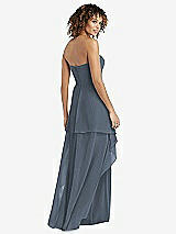 Rear View Thumbnail - Silverstone Strapless Chiffon Dress with Skirt Overlay