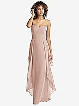 Front View Thumbnail - Toasted Sugar Strapless Chiffon Dress with Skirt Overlay