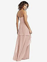 Rear View Thumbnail - Toasted Sugar Strapless Chiffon Dress with Skirt Overlay