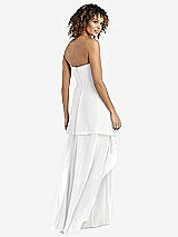 Rear View Thumbnail - White Strapless Chiffon Dress with Skirt Overlay