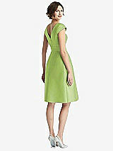 Rear View Thumbnail - Mojito Cap Sleeve Pleated Cocktail Dress with Pockets