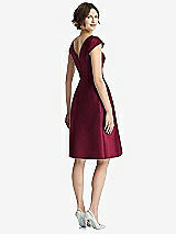 Rear View Thumbnail - Cabernet Cap Sleeve Pleated Cocktail Dress with Pockets