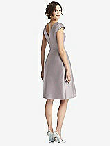 Rear View Thumbnail - Cashmere Gray Cap Sleeve Pleated Cocktail Dress with Pockets