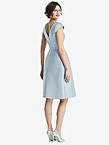 Rear View Thumbnail - Mist Cap Sleeve Pleated Cocktail Dress with Pockets