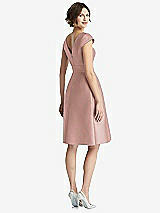 Rear View Thumbnail - Neu Nude Cap Sleeve Pleated Cocktail Dress with Pockets