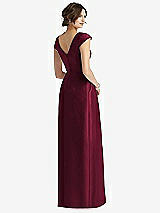 Rear View Thumbnail - Cabernet Cap Sleeve Pleated Skirt Dress with Pockets