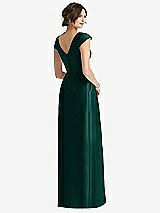 Rear View Thumbnail - Evergreen Cap Sleeve Pleated Skirt Dress with Pockets