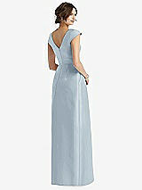 Rear View Thumbnail - Mist Cap Sleeve Pleated Skirt Dress with Pockets