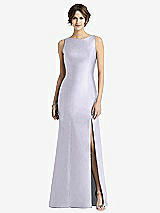Front View Thumbnail - Silver Dove Sleeveless Satin Trumpet Gown with Bow at Open-Back