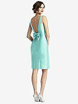 Front View Thumbnail - Coastal Bow Open-Back Satin Cocktail Dress with Front Slit