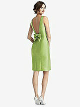 Front View Thumbnail - Mojito Bow Open-Back Satin Cocktail Dress with Front Slit