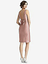 Front View Thumbnail - Neu Nude Bow Open-Back Satin Cocktail Dress with Front Slit