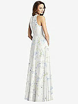 Rear View Thumbnail - Bleu Garden Sleeveless Halter Chiffon Maxi Dress