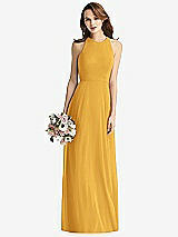 Front View Thumbnail - NYC Yellow Sleeveless Halter Chiffon Maxi Dress