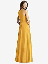 Rear View Thumbnail - NYC Yellow Sleeveless Halter Chiffon Maxi Dress