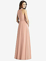 Rear View Thumbnail - Pale Peach Sleeveless Halter Chiffon Maxi Dress