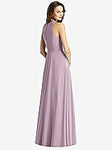 Rear View Thumbnail - Suede Rose Sleeveless Halter Chiffon Maxi Dress