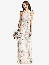 Front View Thumbnail - Blush Garden Sleeveless Halter Chiffon Maxi Dress