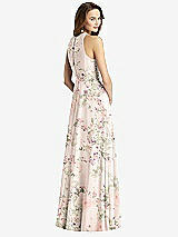 Rear View Thumbnail - Blush Garden Sleeveless Halter Chiffon Maxi Dress