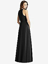 Rear View Thumbnail - Black Sleeveless Halter Chiffon Maxi Dress