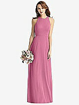 Front View Thumbnail - Orchid Pink Sleeveless Halter Chiffon Maxi Dress
