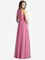 Rear View Thumbnail - Orchid Pink Sleeveless Halter Chiffon Maxi Dress