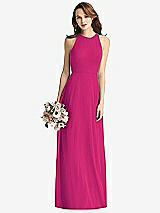 Front View Thumbnail - Think Pink Sleeveless Halter Chiffon Maxi Dress