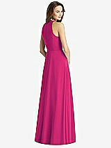 Rear View Thumbnail - Think Pink Sleeveless Halter Chiffon Maxi Dress