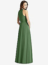Rear View Thumbnail - Vineyard Green Sleeveless Halter Chiffon Maxi Dress