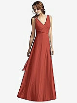 Front View Thumbnail - Amber Sunset Sleeveless V-Neck Chiffon Wrap Dress