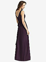 Rear View Thumbnail - Aubergine Sleeveless V-Neck Chiffon Wrap Dress