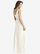 Rear View Thumbnail - Ivory Sleeveless V-Neck Chiffon Wrap Dress