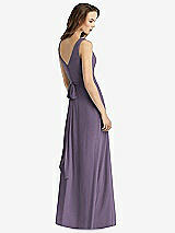 Rear View Thumbnail - Lavender Sleeveless V-Neck Chiffon Wrap Dress