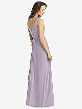Rear View Thumbnail - Lilac Haze Sleeveless V-Neck Chiffon Wrap Dress