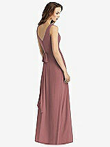 Rear View Thumbnail - Rosewood Sleeveless V-Neck Chiffon Wrap Dress