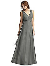 Front View Thumbnail - Charcoal Gray Thread Bridesmaid Style Layla