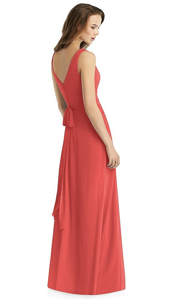 Back View - Perfect Coral Thread Bridesmaid Style Layla