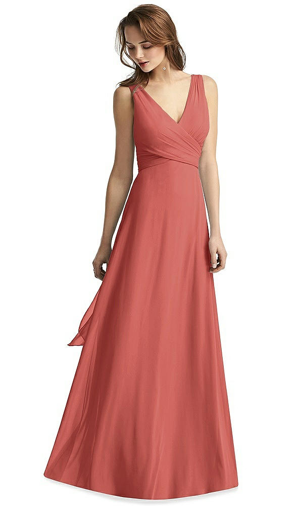 Front View - Coral Pink Thread Bridesmaid Style Layla