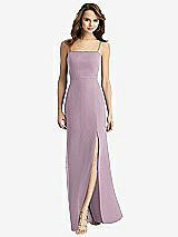 Rear View Thumbnail - Suede Rose Tie-Back Cutout Trumpet Gown with Front Slit