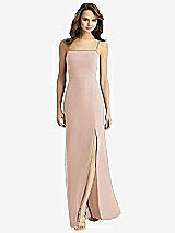 Rear View Thumbnail - Cameo Tie-Back Cutout Trumpet Gown with Front Slit