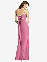 Front View Thumbnail - Orchid Pink Tie-Back Cutout Trumpet Gown with Front Slit