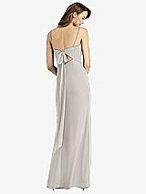 Front View Thumbnail - Oyster Tie-Back Cutout Trumpet Gown with Front Slit