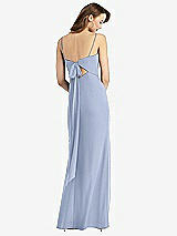 Front View Thumbnail - Sky Blue Tie-Back Cutout Trumpet Gown with Front Slit