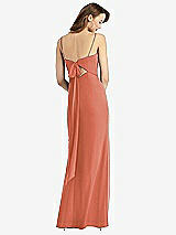 Front View Thumbnail - Terracotta Copper Tie-Back Cutout Trumpet Gown with Front Slit