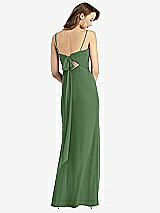 Front View Thumbnail - Vineyard Green Tie-Back Cutout Trumpet Gown with Front Slit
