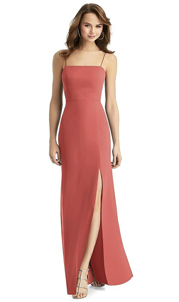 Back View - Coral Pink Thread Bridesmaid Style Stella