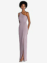 Side View Thumbnail - Lilac Dusk One-Shoulder Chiffon Trumpet Gown